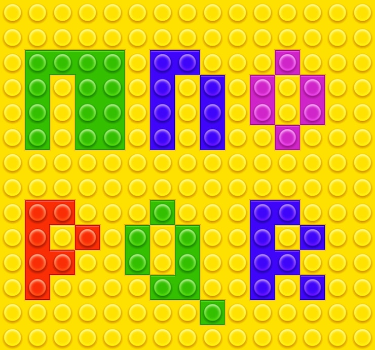 Free Vector children brick toys alphabet