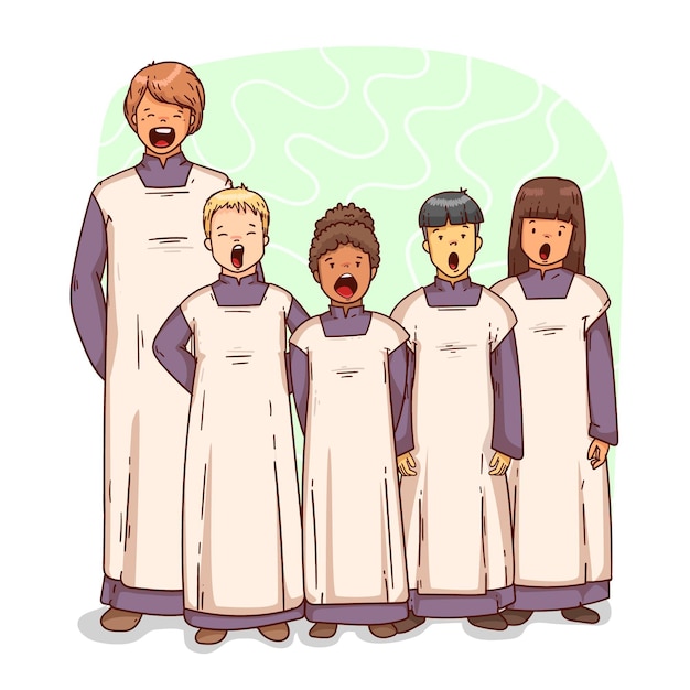 Free vector children choir illustration