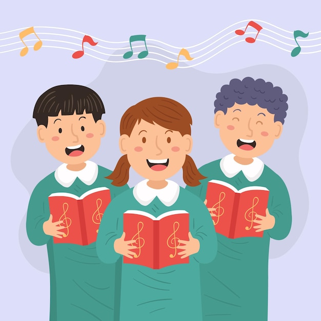Vettore gratuito illustrazione del coro dei bambini