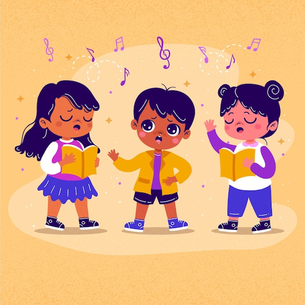 Free vector children choir illustration