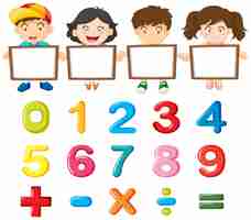 Free vector children and colorful numbers
