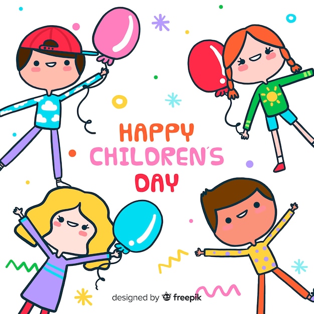 Children day concept in flat design