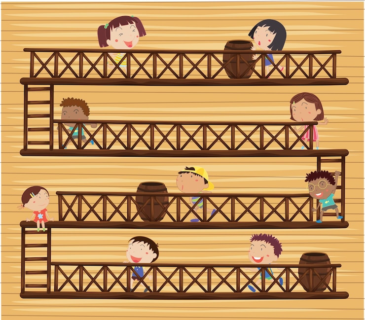 Free Vector children on different levels
