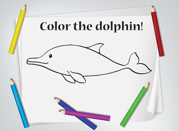 어린이 돌고래 색칠 공부