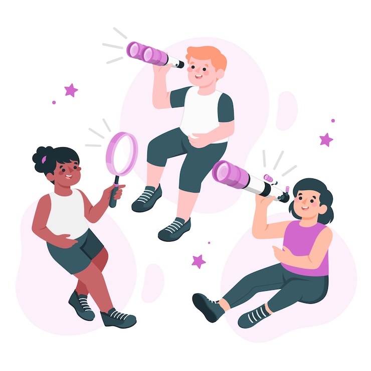 Free Vector children looking for concept illustration