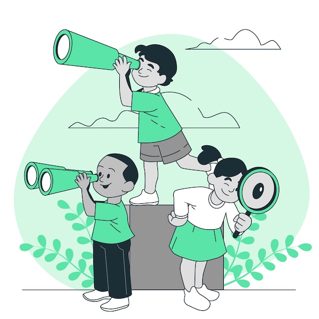 Free vector children looking for illustration concept