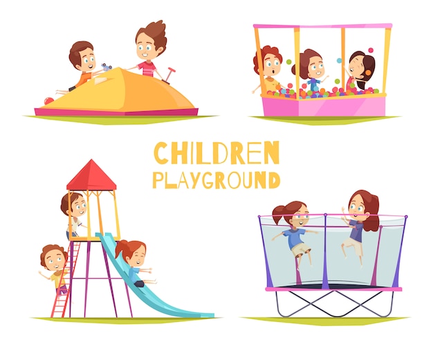 Free vector children playground design concept