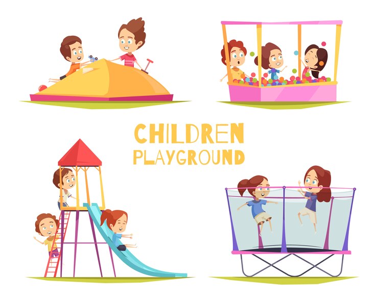Free Vector children playground design concept