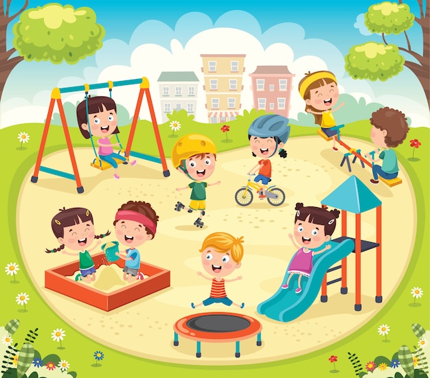 Дети играют в парке
