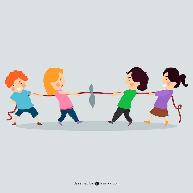 Free vector children playing with rope