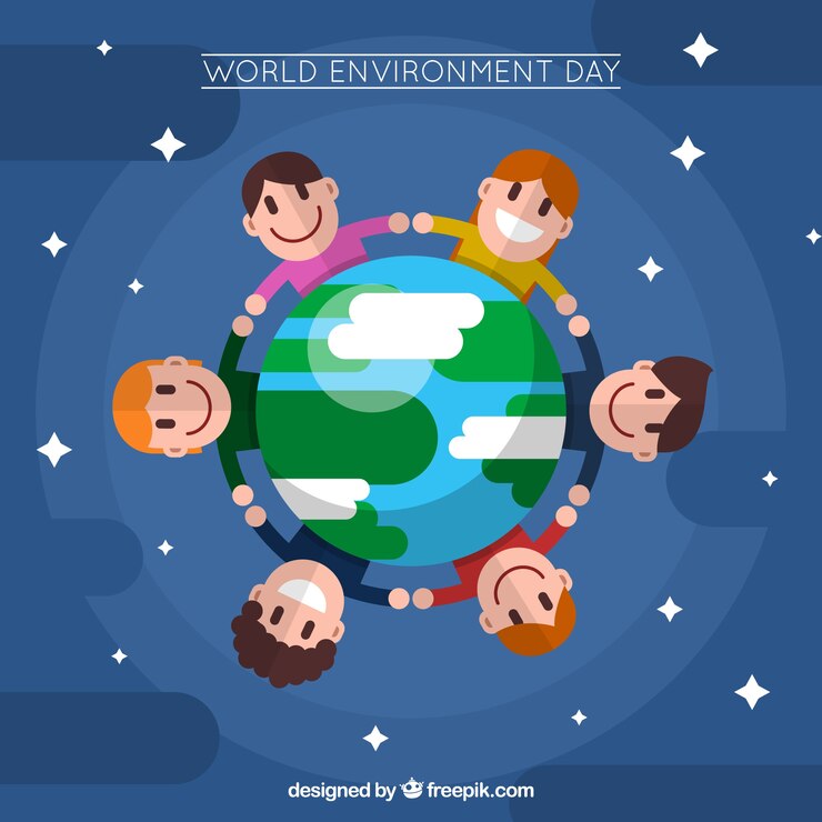 Free Vector  children's background around the world in flat design