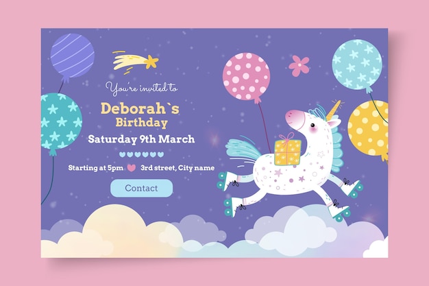 Free vector children's birthday banner template