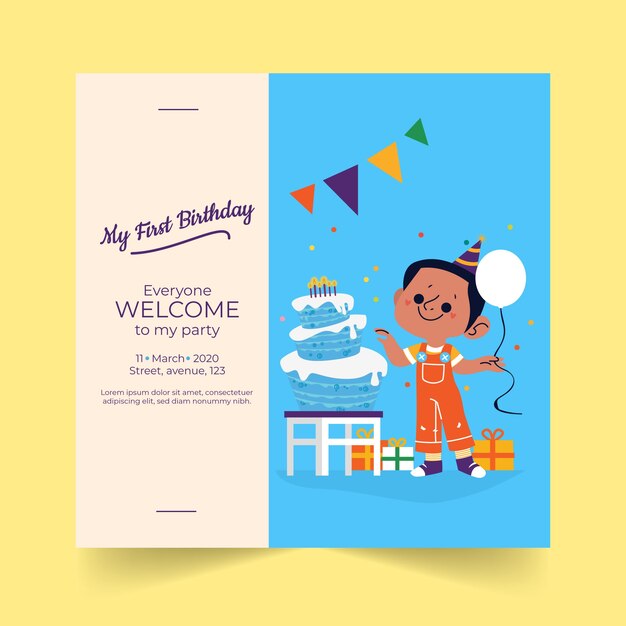 子供の誕生日カードテンプレート