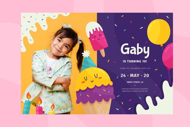 Children's birthday card template