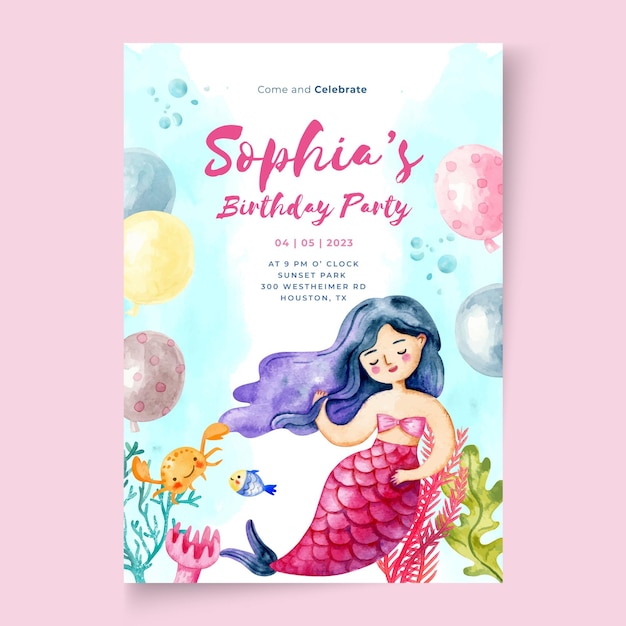 Children's birthday card template