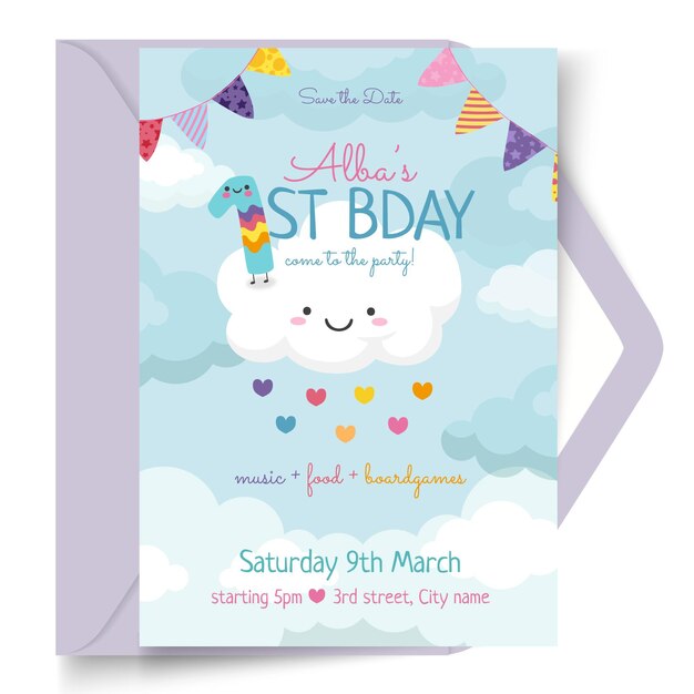 Children's birthday card template