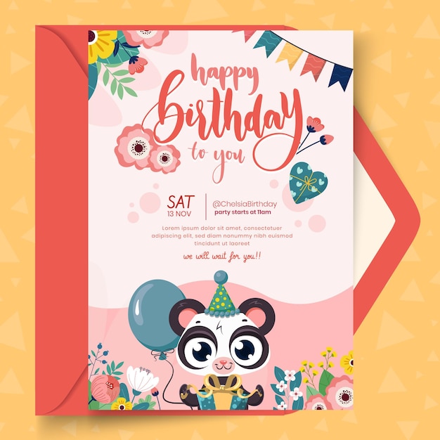 Free vector children's birthday card template