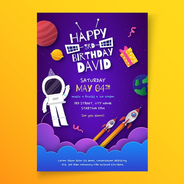 Children's birthday card template
