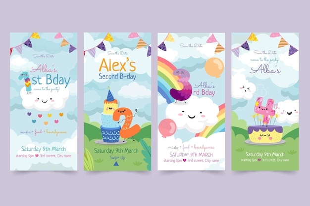 children's birthday instagram stories collection