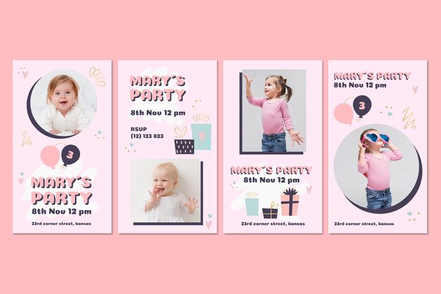 Children's birthday instagram stories