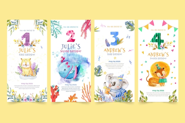 Children's birthday instagram stories