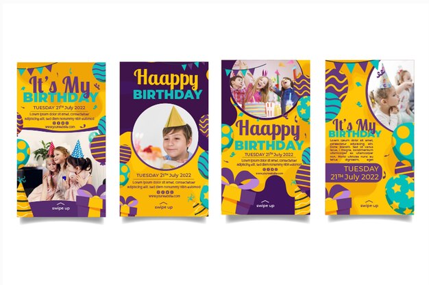 Children's birthday instagram story templates