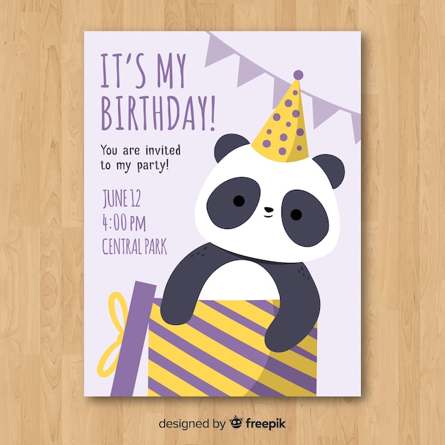 Free vector children's birthday invitation template