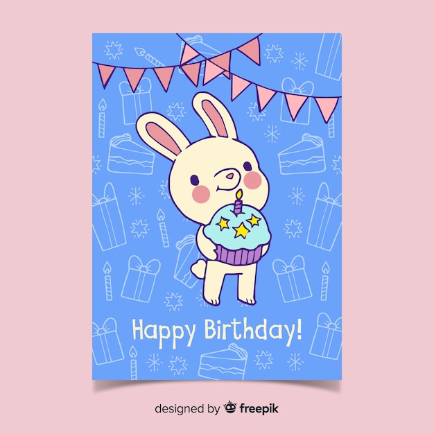 Free vector children's birthday invitation template