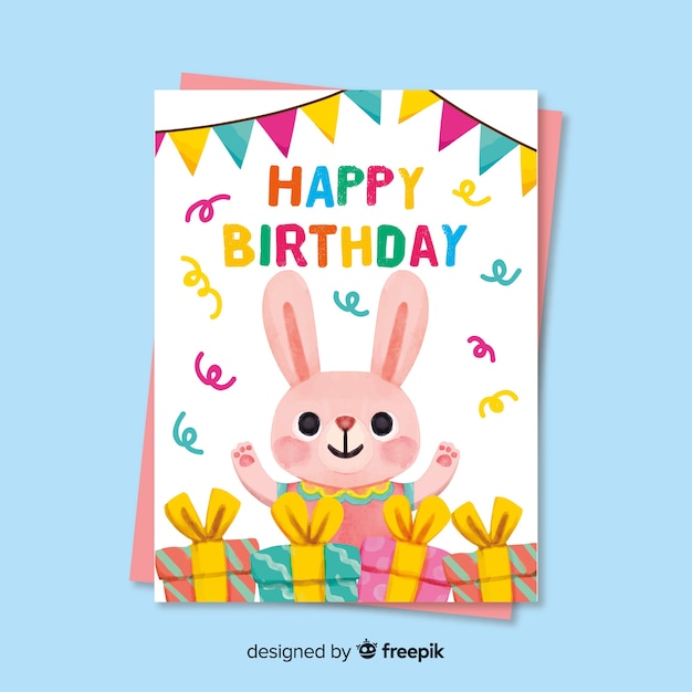 Free vector children's birthday invitation template