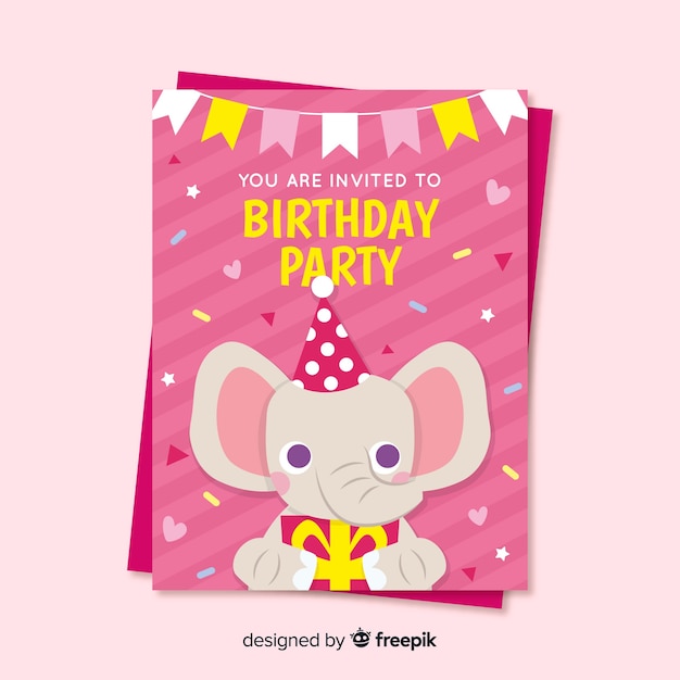 Free vector children's birthday invitation template