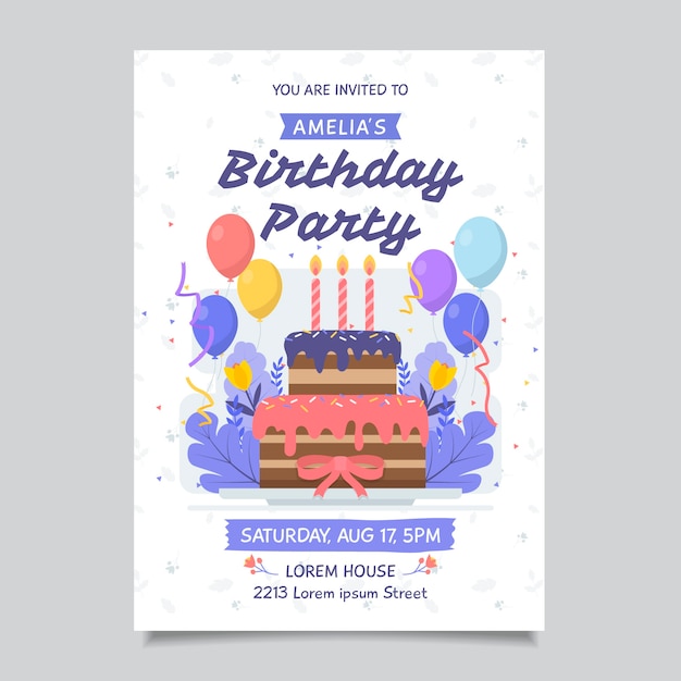 Children's birthday invitation template