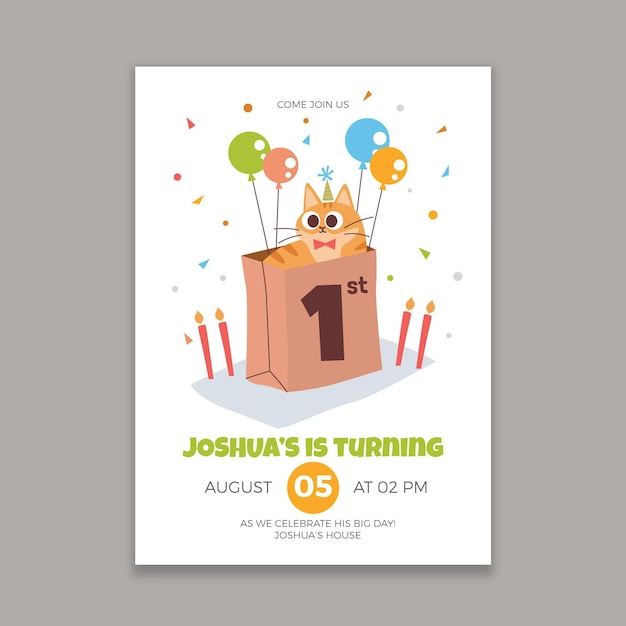 Free vector children's birthday invitation template