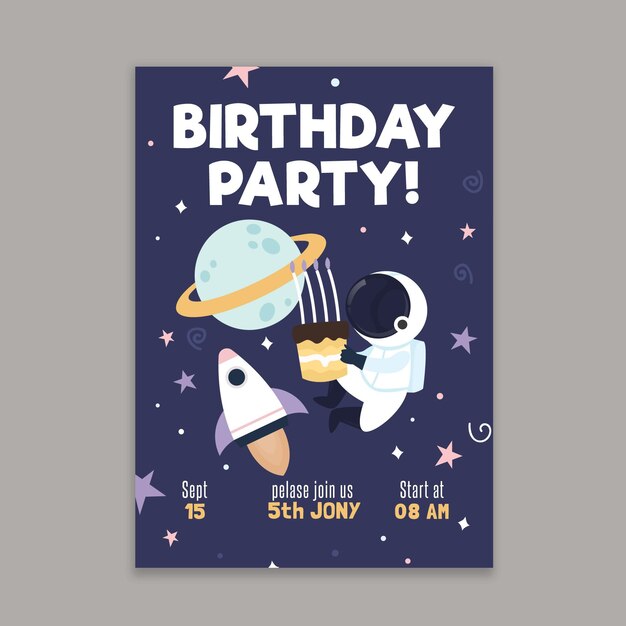 子供の誕生日の招待状のテンプレート