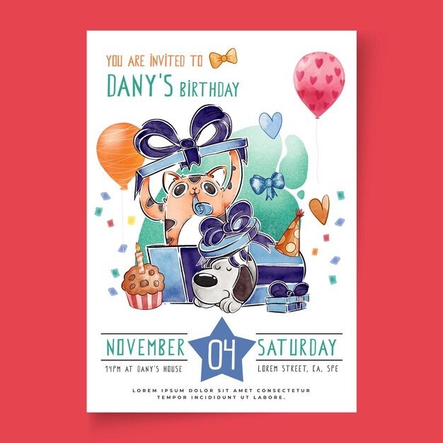 Children's birthday poster template