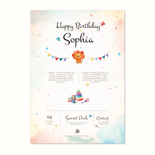 Free vector children's birthday poster template