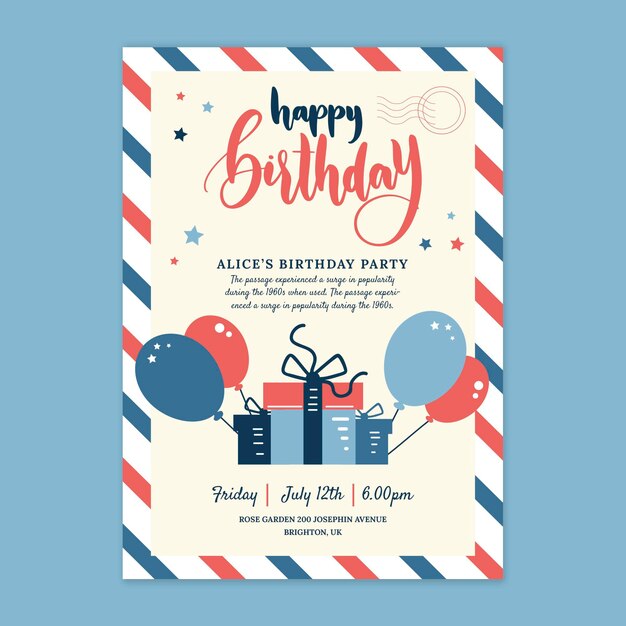 Children's birthday poster template