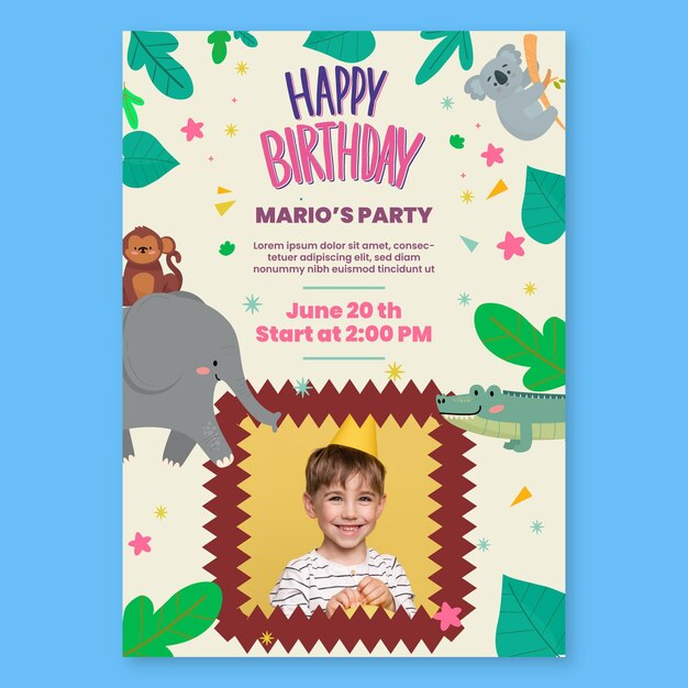 Children's birthday poster template