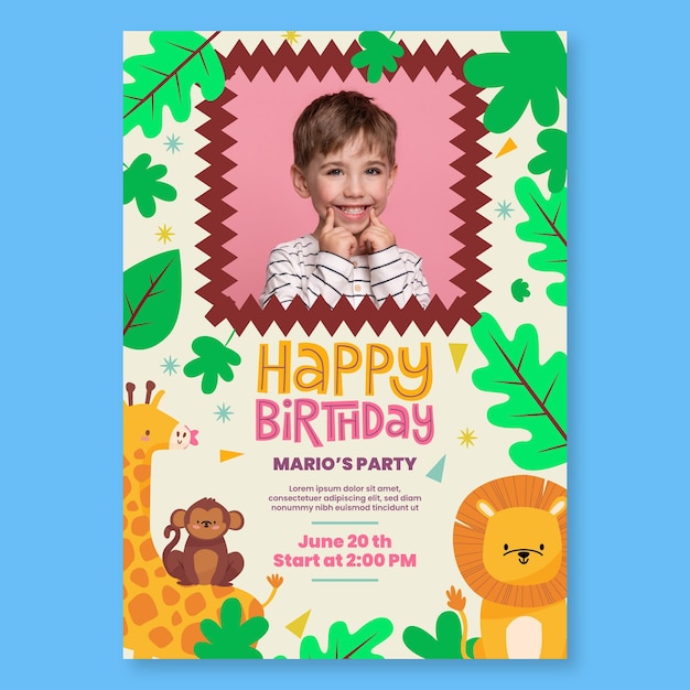 children's birthday vertical flyer