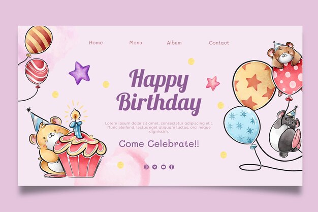 子供の誕生日のWebテンプレート