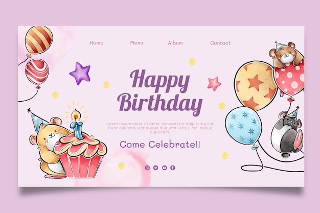 Детский день рождения веб-шаблон