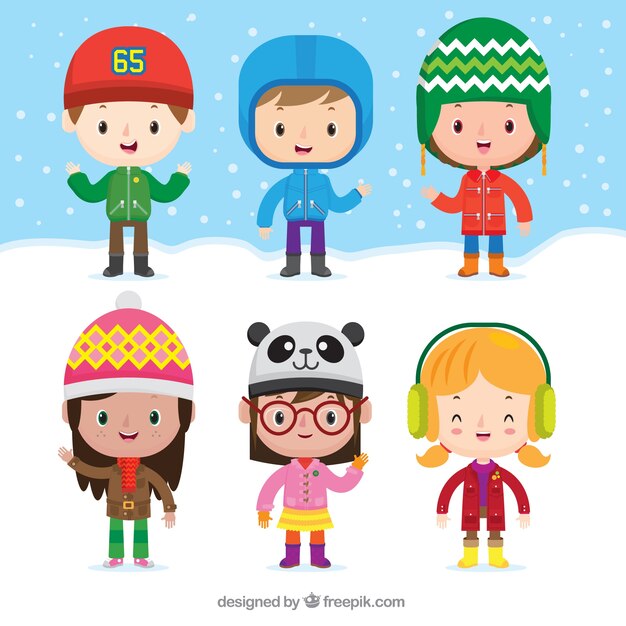 좋은 겨울 모자와 함께 어린이 컬렉션