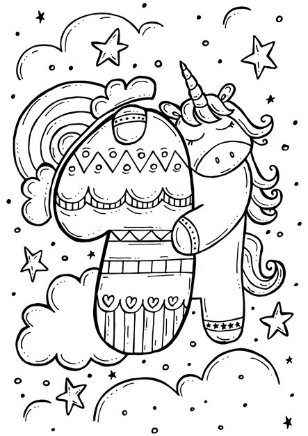 Premium Vector | Children's coloring book. hand-drawn doodle ...