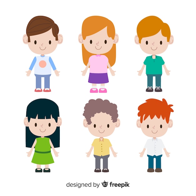 Free vector children's day characters