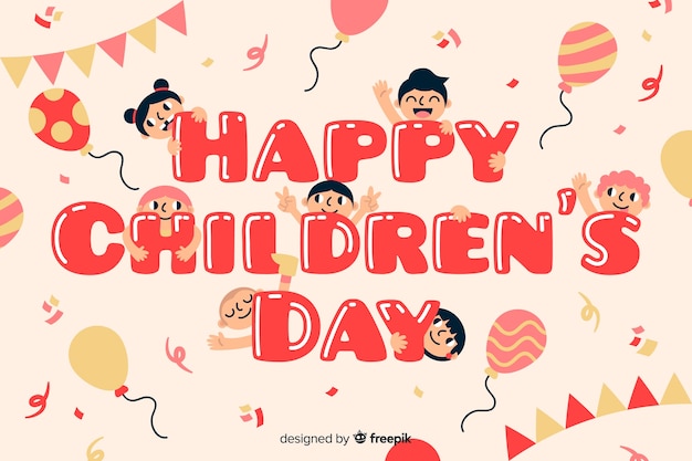 Children's day flat design background