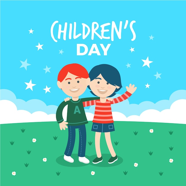 Children's day in flat design