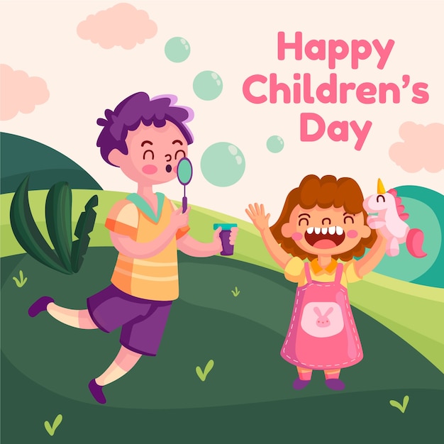 Children's day in flat design