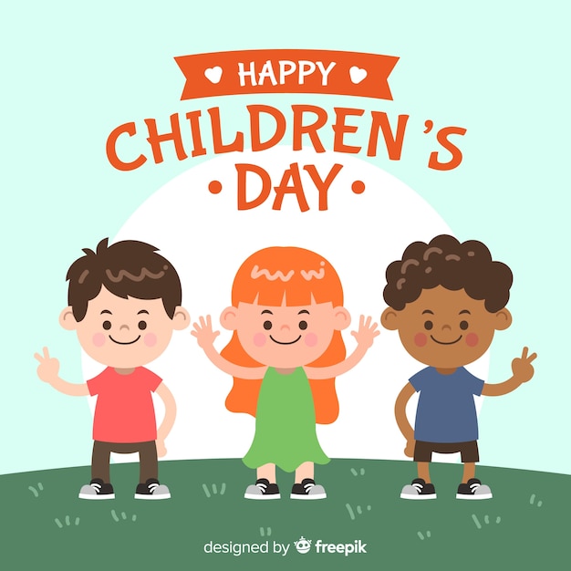 Free vector children's day hand drawn background