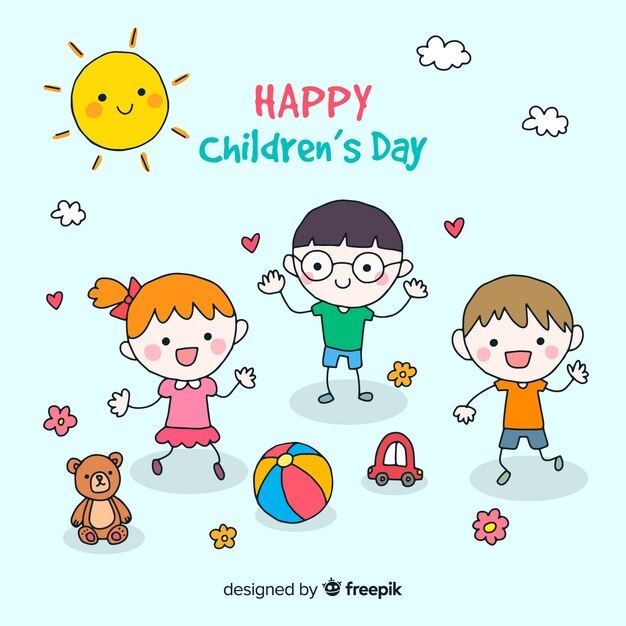 Children's day happy friends background