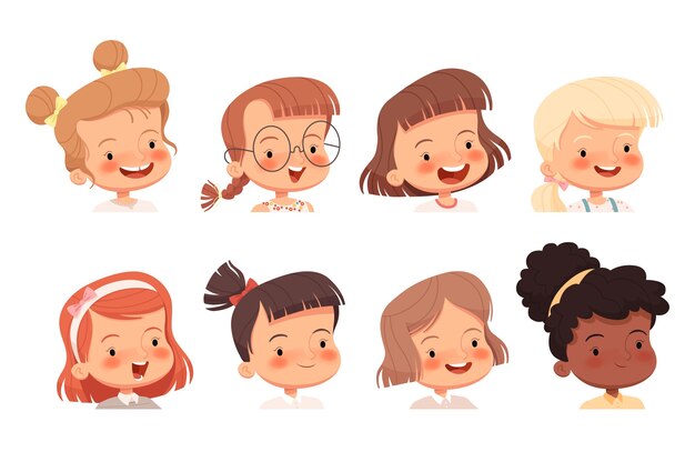 美しい子供たちのアバターたち 無料のベクター 美しい子供たちのアバターたち 無料のベクター