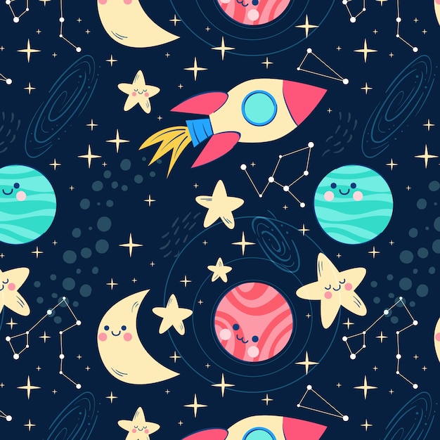 Free vector children space illustration